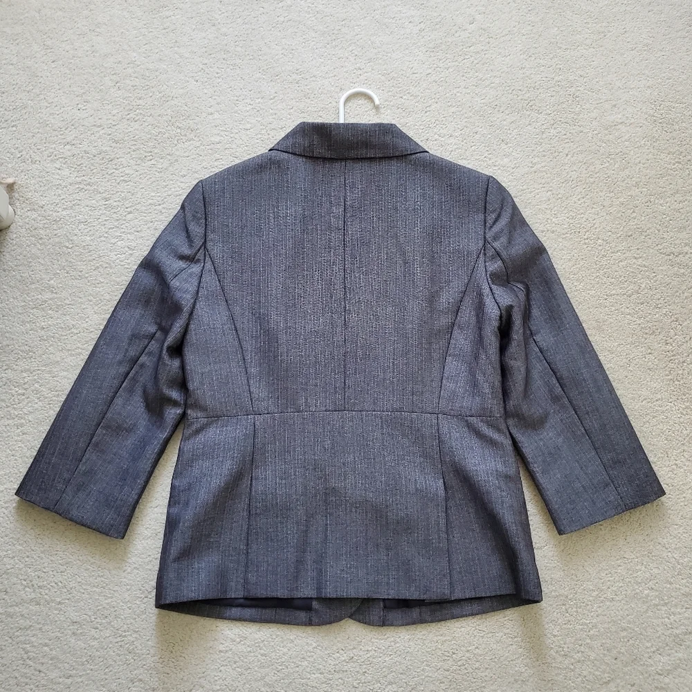 The Limited Women’s Gray 3/4 Sleeves Fitted Jacket Blazer szS